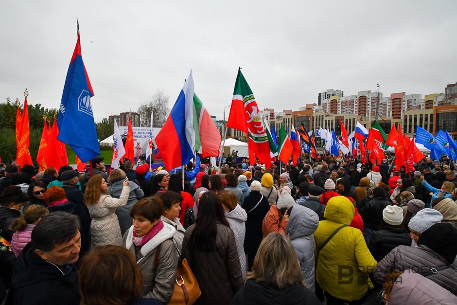 Участники митинга в поддержку итогов референдумов