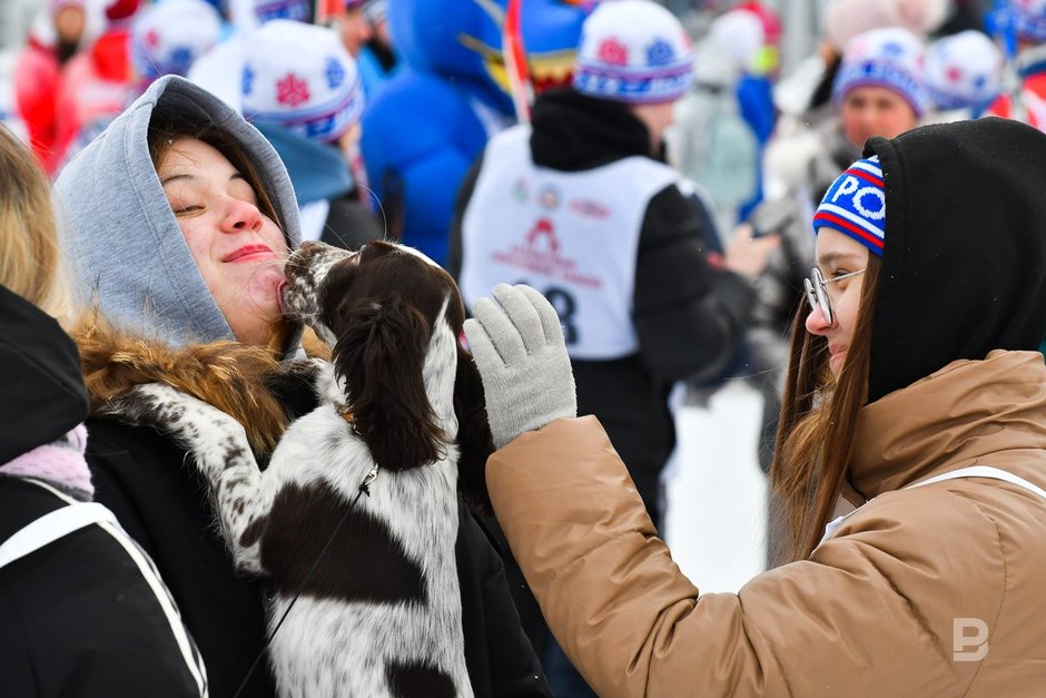 Участники массовой гонки «Лыжня России»