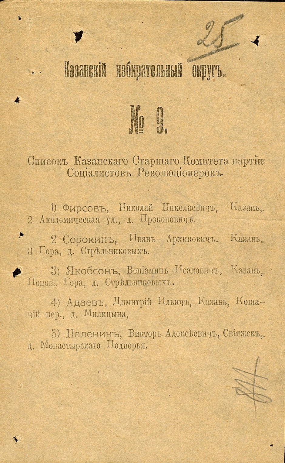 Бюллетени по выборам в Учредительное собрание. 1917 г.