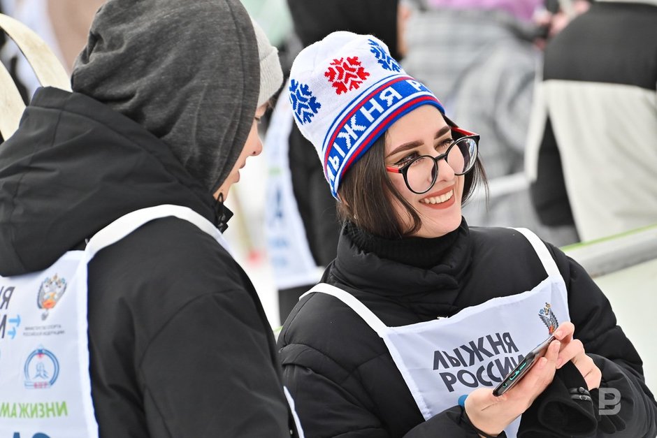 Участники массовой гонки «Лыжня России»